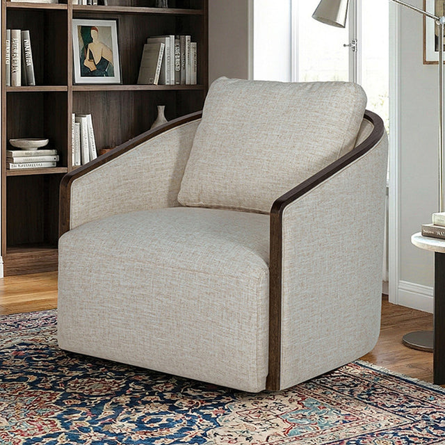 Zebina Khaki Swivel Chair - Ornate Home