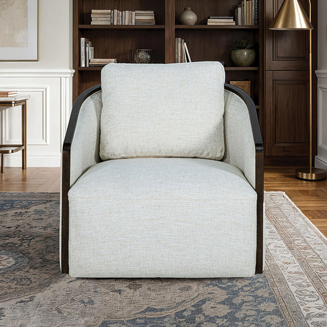 Zebina White Swivel Chair - Ornate Home