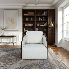 Zebina White Swivel Chair - Ornate Home