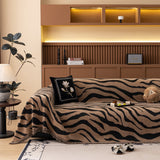 Zebra Striped Chenille Throw Sofa Cover Full-Cover Decorative Furniture Slipcover - Ornate Home