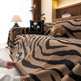 Zebra Striped Chenille Throw Sofa Cover Full-Cover Decorative Furniture Slipcover - Ornate Home