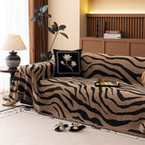 Zebra Striped Chenille Throw Sofa Cover Full-Cover Decorative Furniture Slipcover - Ornate Home