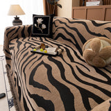 Zebra Striped Chenille Throw Sofa Cover Full-Cover Decorative Furniture Slipcover - Ornate Home