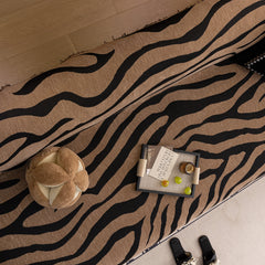 Zebra Striped Chenille Throw Sofa Cover Full-Cover Decorative Furniture Slipcover - Ornate Home