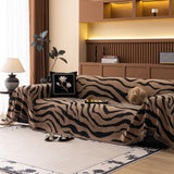 Zebra Striped Chenille Throw Sofa Cover Full-Cover Decorative Furniture Slipcover - Ornate Home