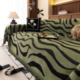 Zebra Striped Chenille Throw Sofa Cover Full-Cover Decorative Furniture Slipcover - Ornate Home