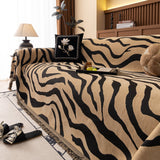 Zebra Striped Chenille Throw Sofa Cover Full-Cover Decorative Furniture Slipcover - Ornate Home