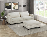 Zeke Ivory Ottoman - Ornate Home