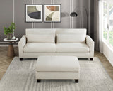 Zeke Ivory Ottoman - Ornate Home