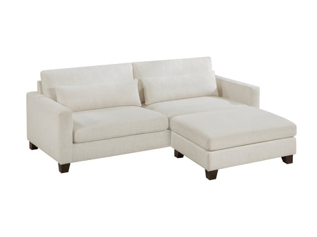 Zeke Ivory Sofa & Ottoman - Ornate Home
