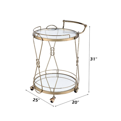 Zekera Champagne Serving Cart - Ornate Home