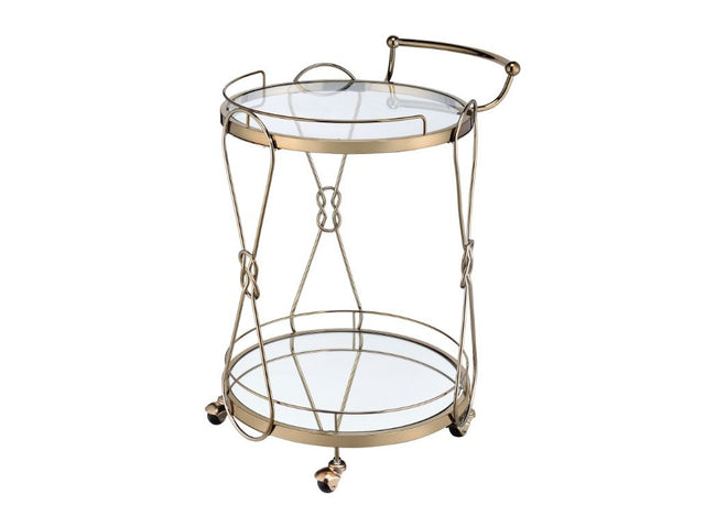 Zekera Champagne Serving Cart - Ornate Home