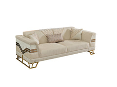 Zen Cream 3-pieces (Sofa & Loveseat & Chair) Living Room Set - Ornate Home