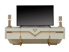 Zen Cream/Gold Tv Stand - Ornate Home