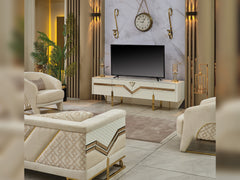 Zen Cream/Gold Tv Stand - Ornate Home