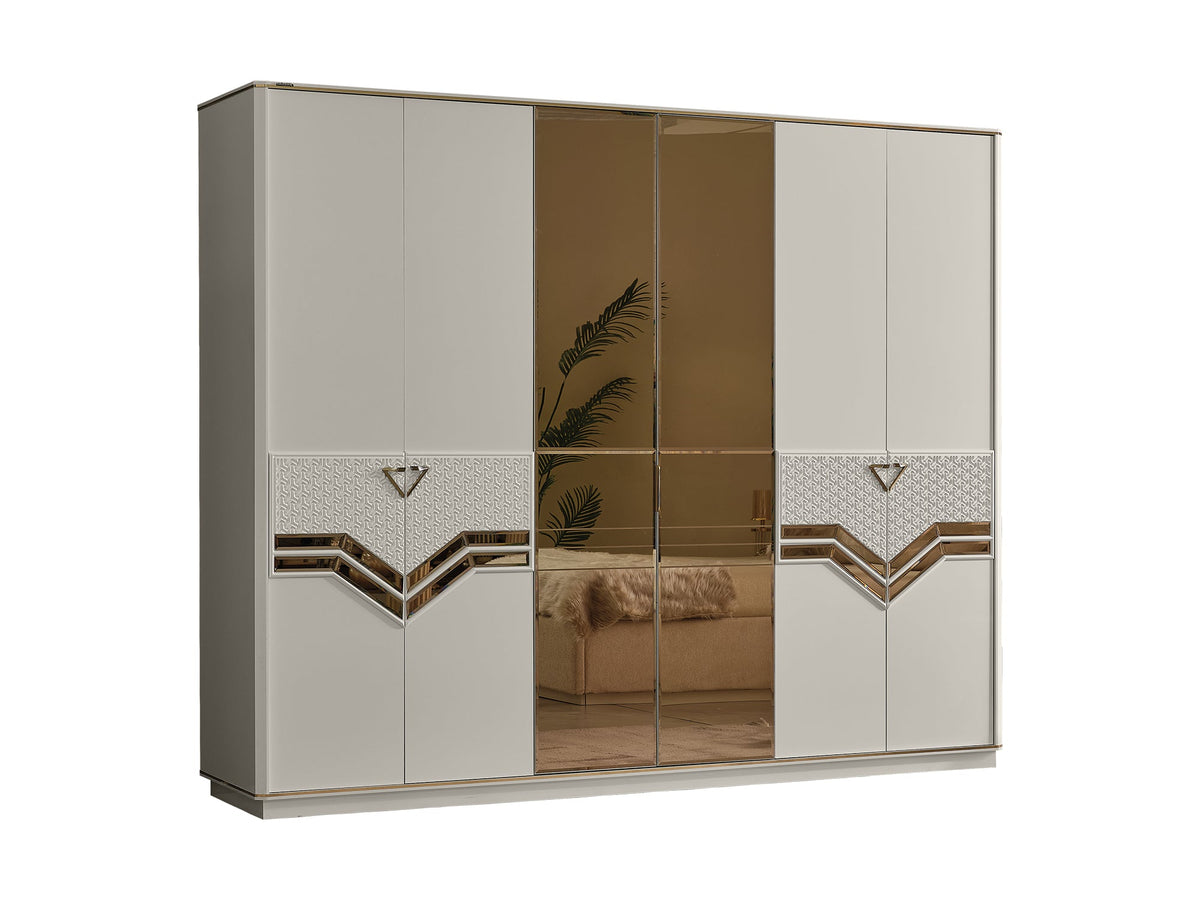 Zen Cream/Gold Wardrobe - Ornate Home