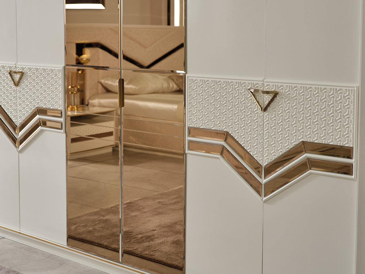 Zen Cream/Gold Wardrobe - Ornate Home