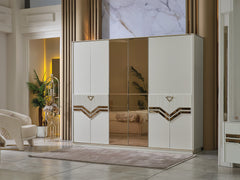 Zen Cream/Gold Wardrobe - Ornate Home