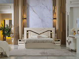 Zen Cream/Gold Bed Frame With Headboard