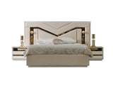 Zen Cream/Gold Bed Frame With Headboard