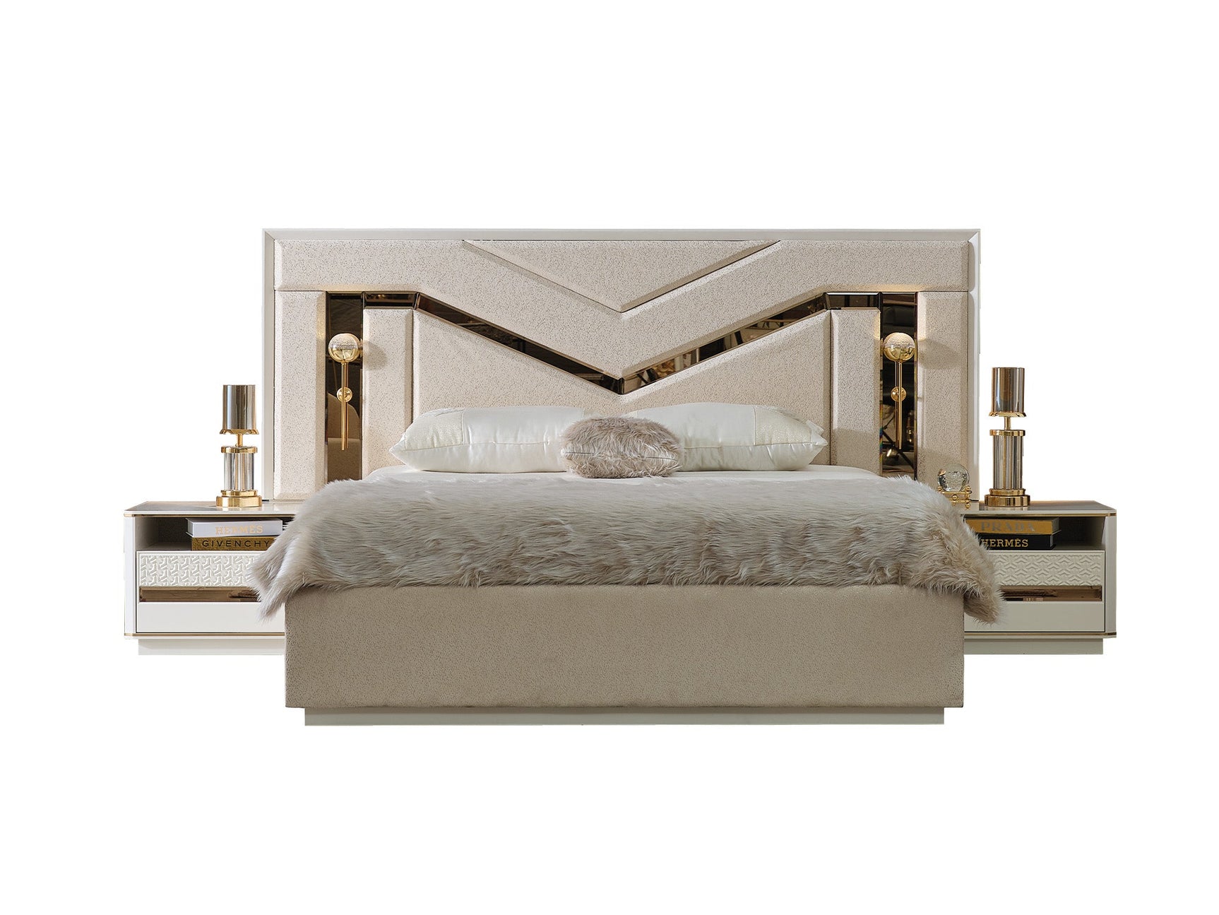 Zen Cream/Gold Nightstand