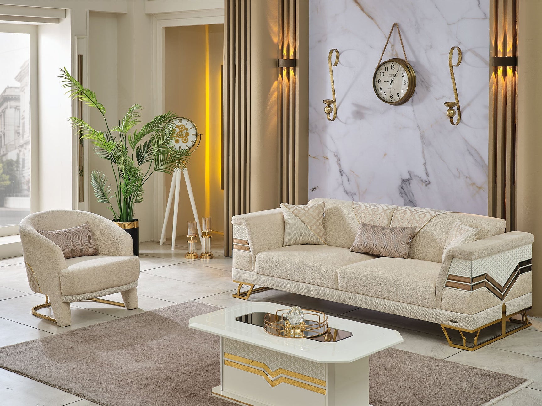 Zen Cream Convertible Sofa