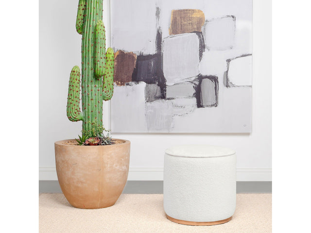 Zena Ivory Ottoman - Ornate Home