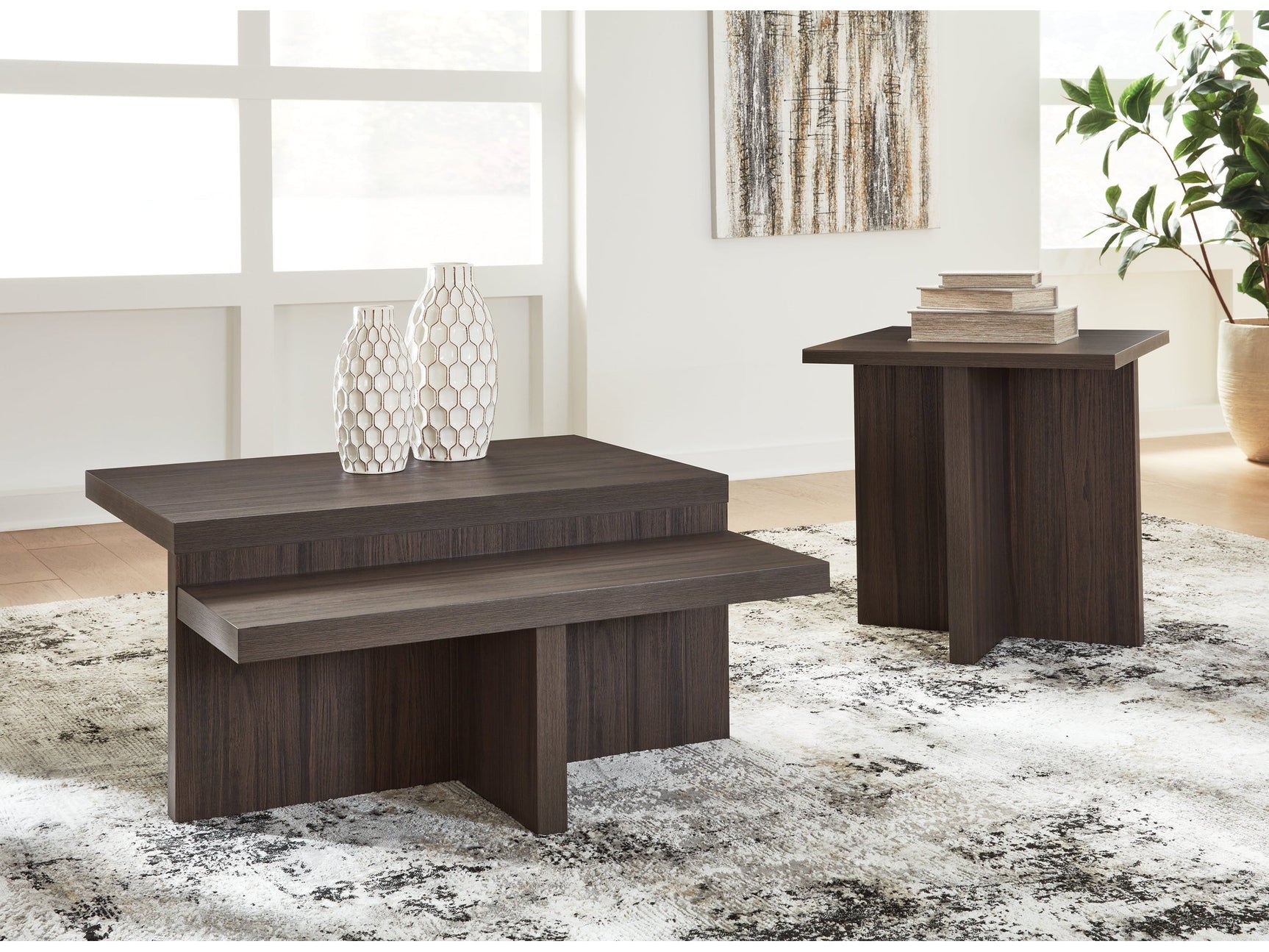 Zendex Brown Occasional Table Set (Set of 2) (Online Special Price) - Ornate Home