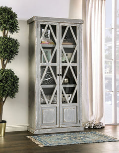 Zenia Weathered Gray Curio - Ornate Home