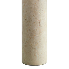 Zenith Travertine Table Lamp With Fabric Drum Shade - Ornate Home