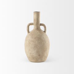 Zenni Warm Beige 12"H Ceramic Vase - Ornate Home