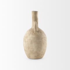 Zenni Warm Beige 12"H Ceramic Vase - Ornate Home