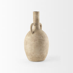 Zenni Warm Beige 12"H Ceramic Vase - Ornate Home