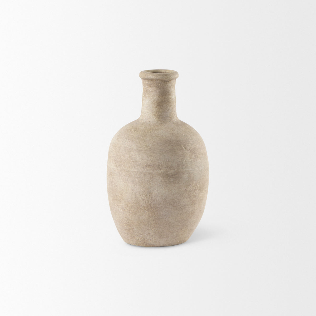 Zenni Warm Beige 9.2"H Ceramic Vase - Ornate Home