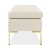 Zennia Gold/Ivory Velvet Accent Bench - Ornate Home