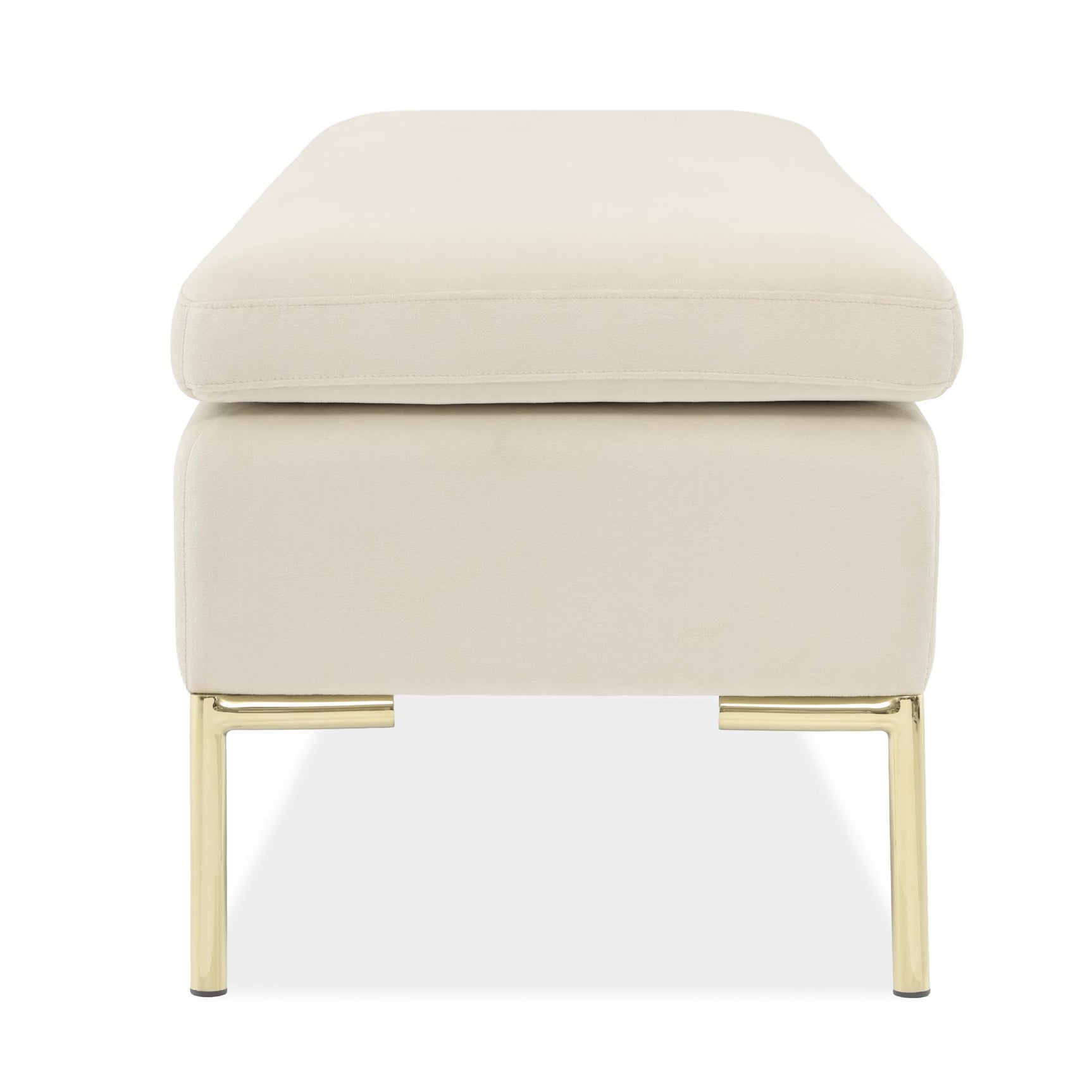 Zennia Gold/Ivory Velvet Accent Bench - Ornate Home