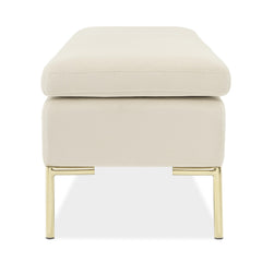 Zennia Gold/Ivory Velvet Accent Bench - Ornate Home