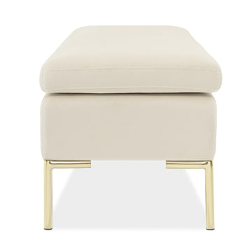 Zennia Gold/Ivory Velvet Accent Bench - Ornate Home