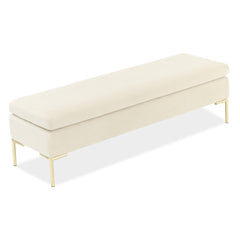 Zennia Gold/Ivory Velvet Accent Bench - Ornate Home