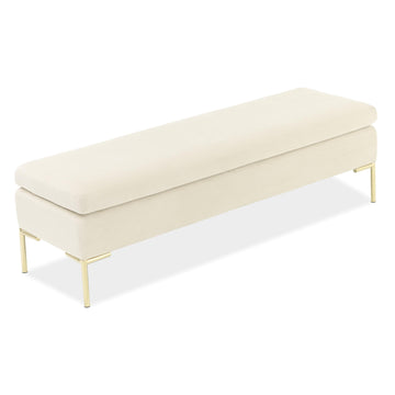 Zennia Gold/Ivory Velvet Accent Bench - Ornate Home