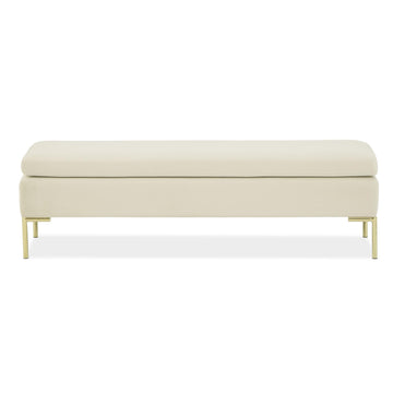 Zennia Gold/Ivory Velvet Accent Bench - Ornate Home
