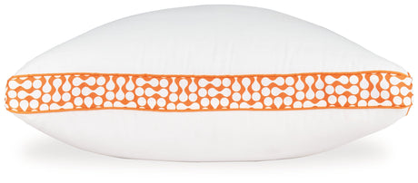 Zephyr 2.0 White/Orange 3-in-1 Pillow (6/Case) - Ornate Home