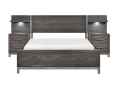 Zephyr Brown/Silver 5-Piece California King Bedroom Set - Ornate Home