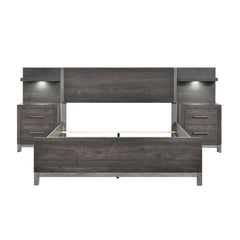 Zephyr Brown/Silver 5-Piece Eastern King Bedroom Set - Ornate Home