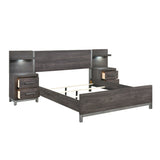 Zephyr Brown/Silver 5-Piece Eastern King Bedroom Set - Ornate Home