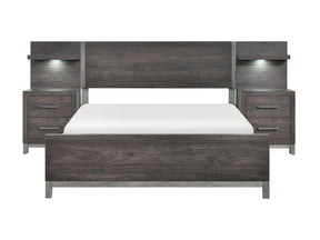 Zephyr Brown/Silver 5-Piece Full Bedroom Set - Ornate Home