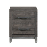 Zephyr Brown/Silver Nightstand - Ornate Home