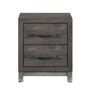 Zephyr Brown/Silver Nightstand - Ornate Home