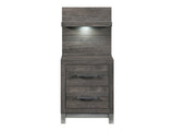 Zephyr Brown/Silver Nightstand with Wall Panel - Ornate Home