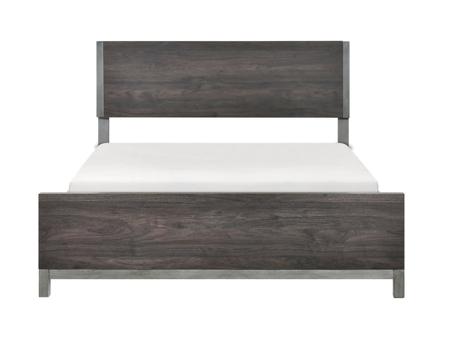 Zephyr Brown/Silver Queen Bed - Ornate Home